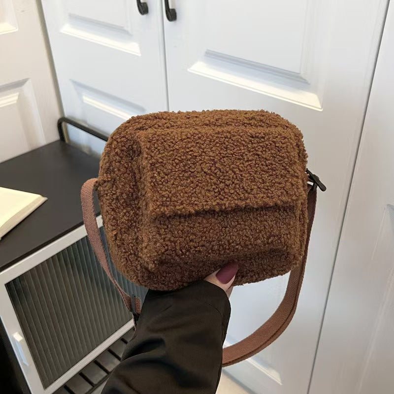 T588-495 Plush handbag, hand-held shoulder bag-GYBB