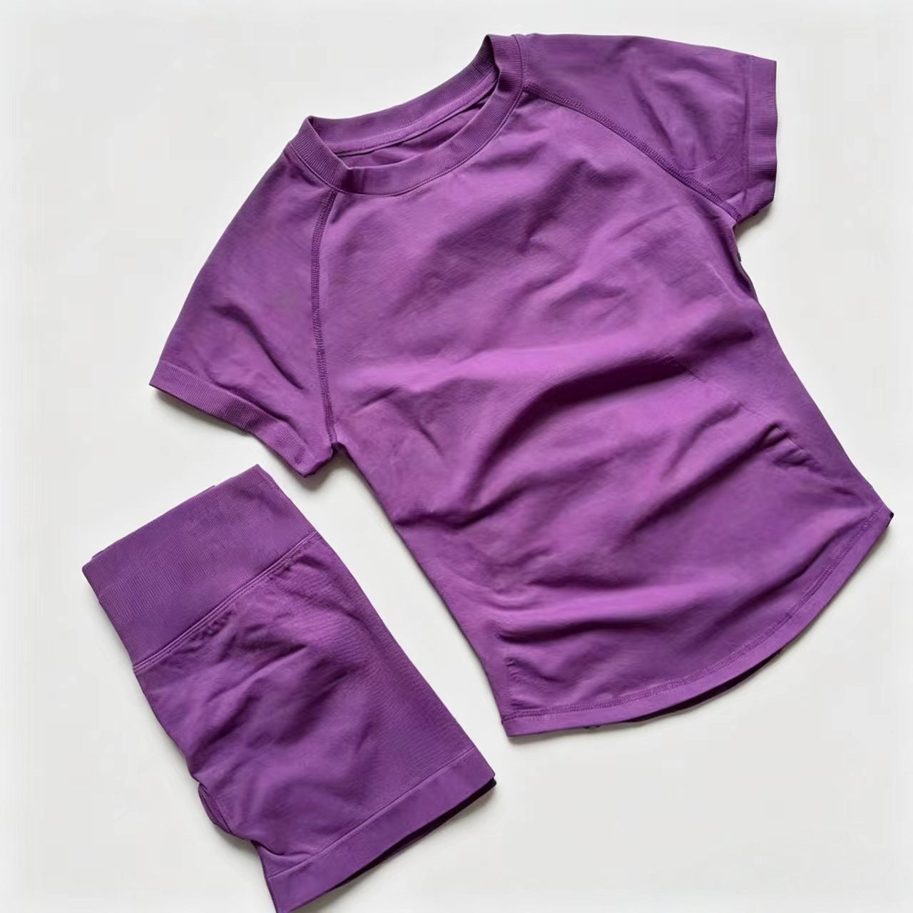 T588-1155 Breathable sports short sleeved shorts set, training exercise yoga fitness suit