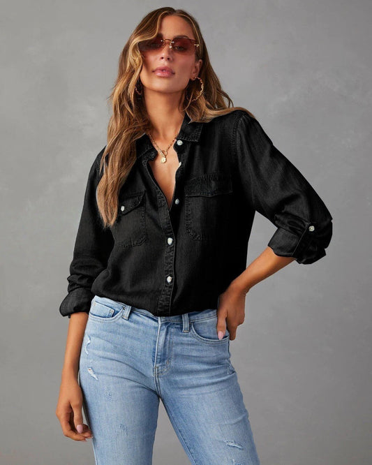T588-261 Shirt, women's denim, fashionable and versatile   -GYYF
