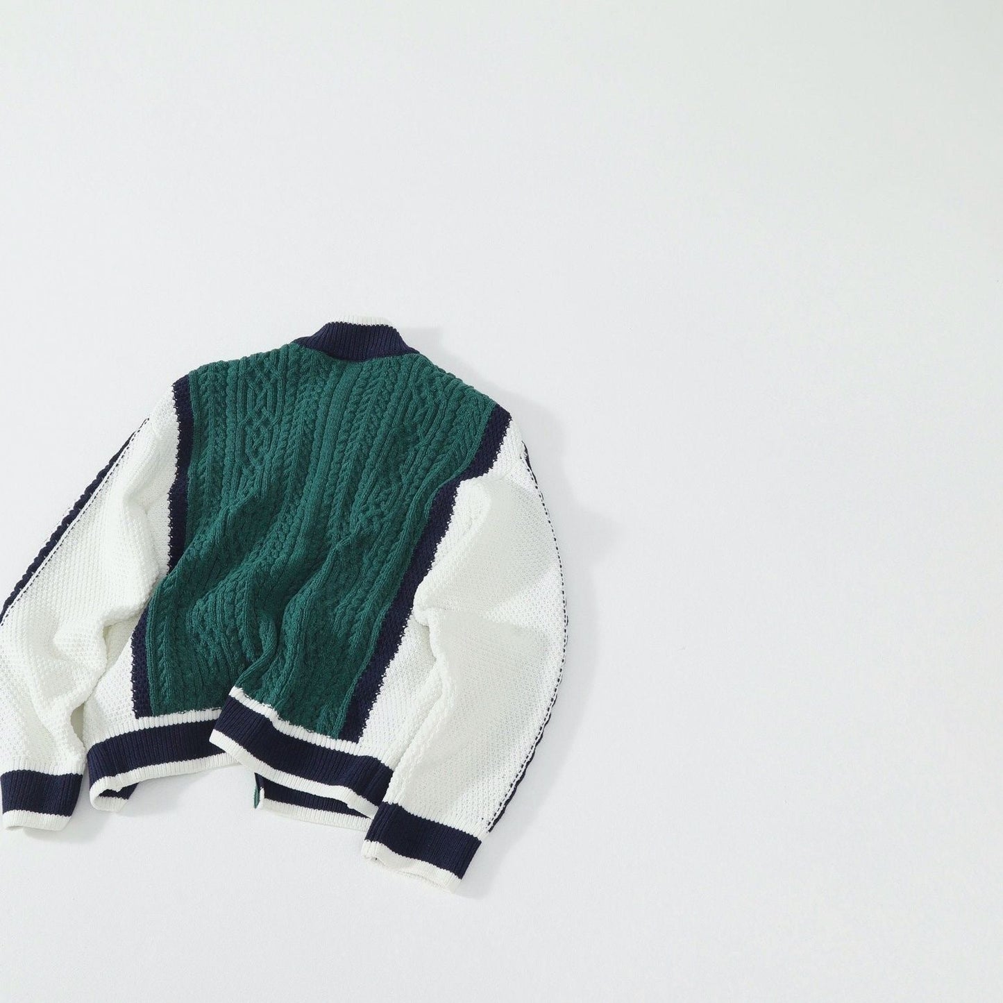 T588-851 Knitted autumn Korean edition niche design casual zipper