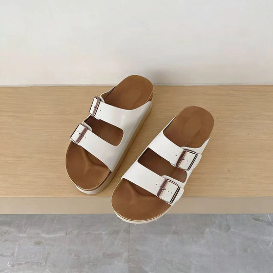 T588-1084 Thick soled sandals without heels for outdoor wear, summer trend
