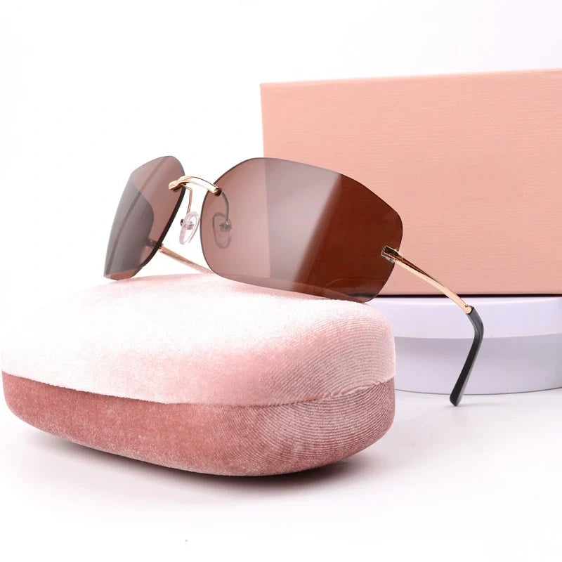 T588-1051  Frameless personalized sunglasses, fashionable metal sunglasses
