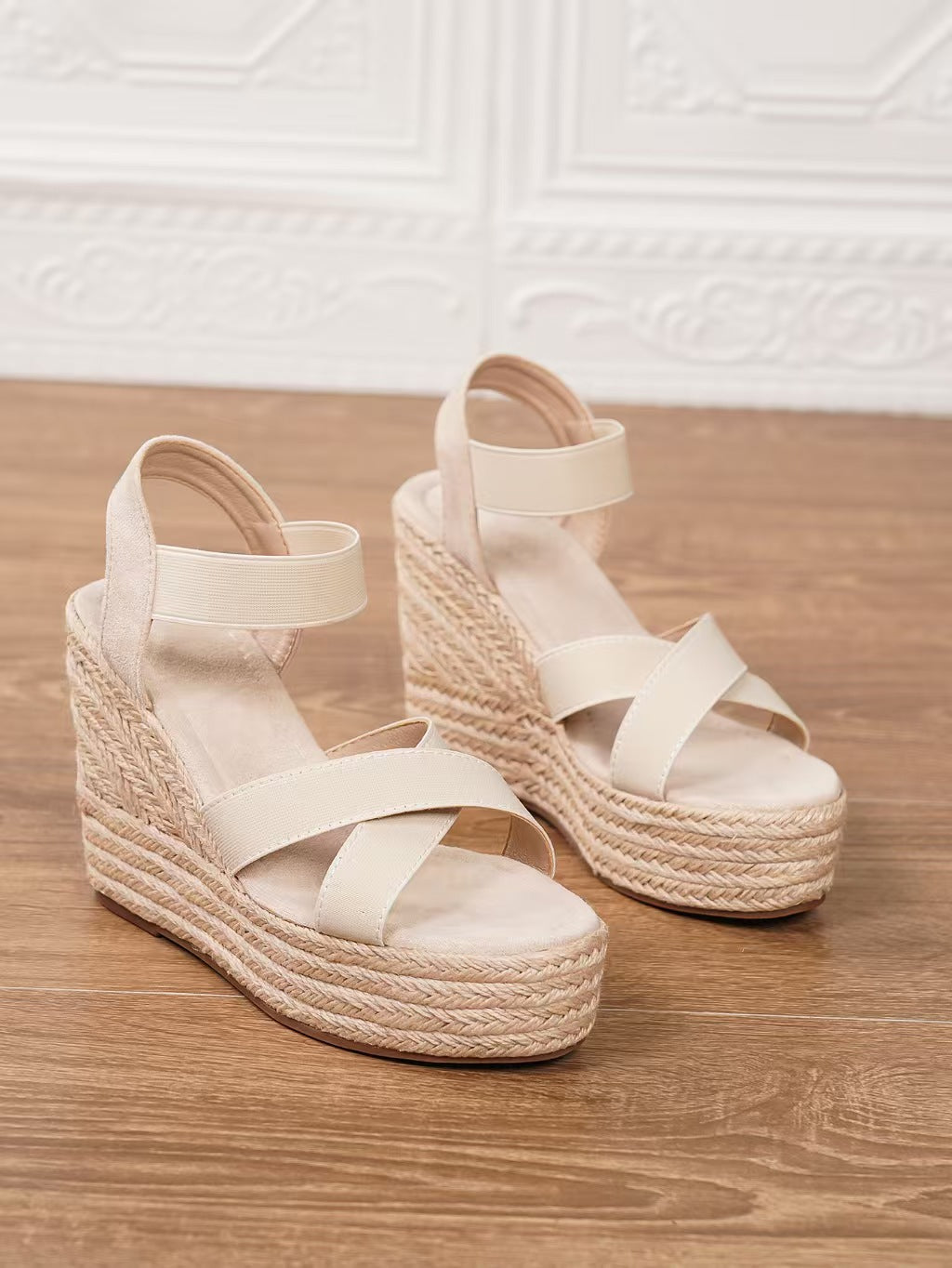 T588-1195  Sandals with Thick Bottom Slope and Women's Sandals