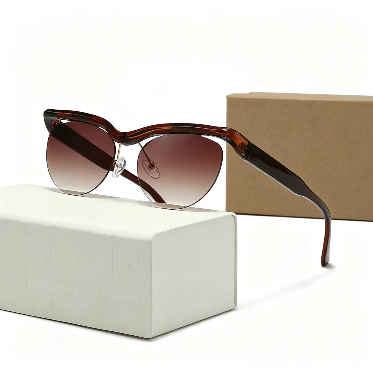 T588-1160 Elliptical personality sunglasses with large frame design