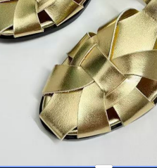 T588-1128 Ladies' versatile flat hollow sandals with toe caps and casual shoes