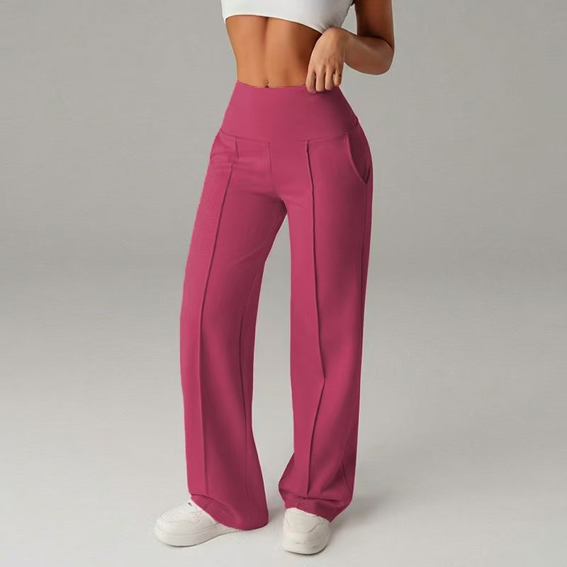 Drawstring tied solid color casual pants  E1270