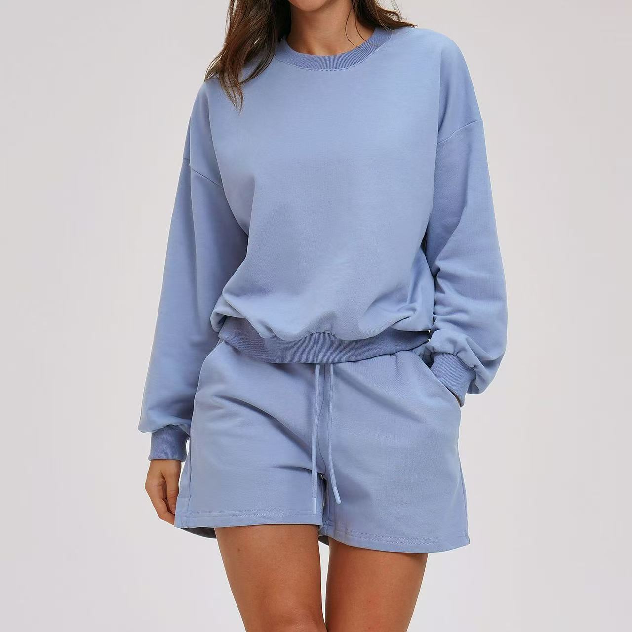 T588-907 Women's sports hoodie set loose fit