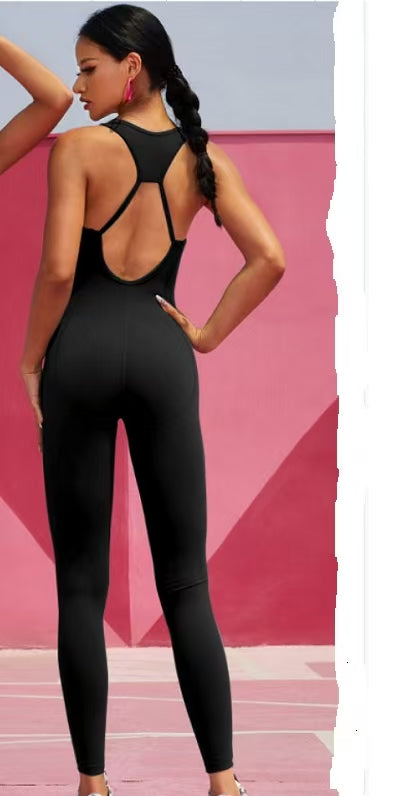 T588-993    One piece yoga clothing set, one-piece sports tight running suit