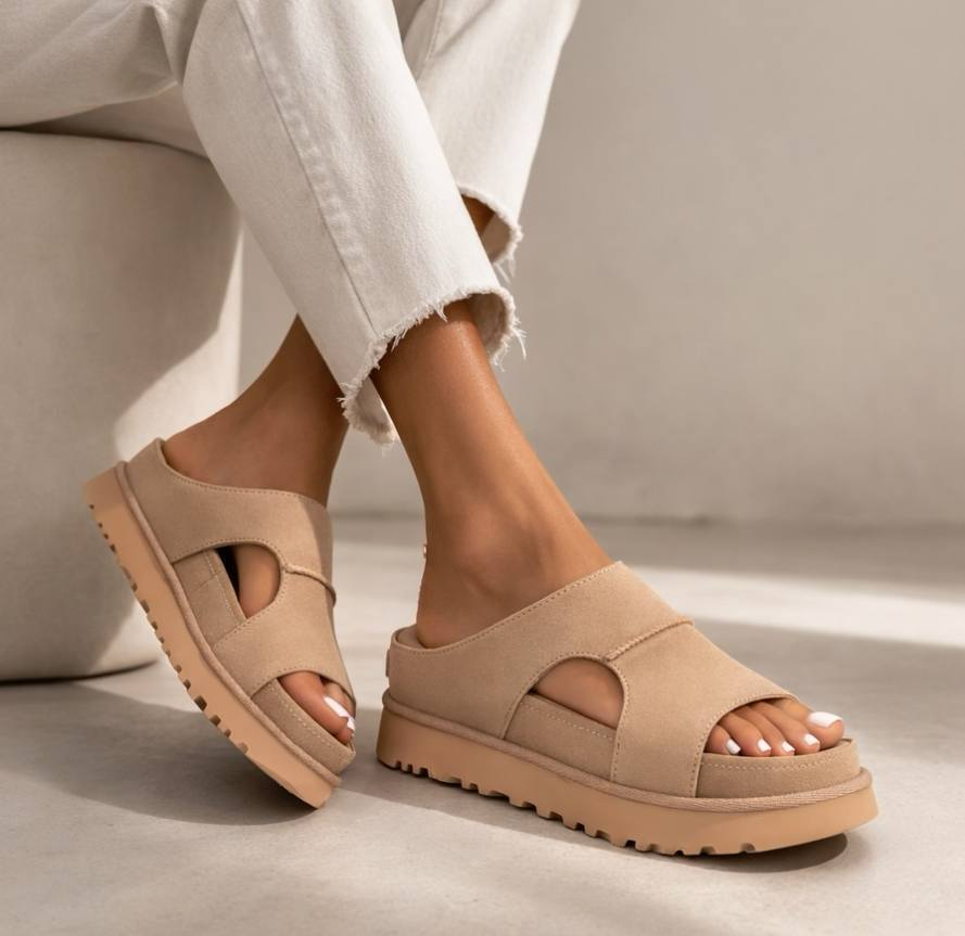 T588-1058 Ladies' sandals with high and thick soles for wearing on the outside