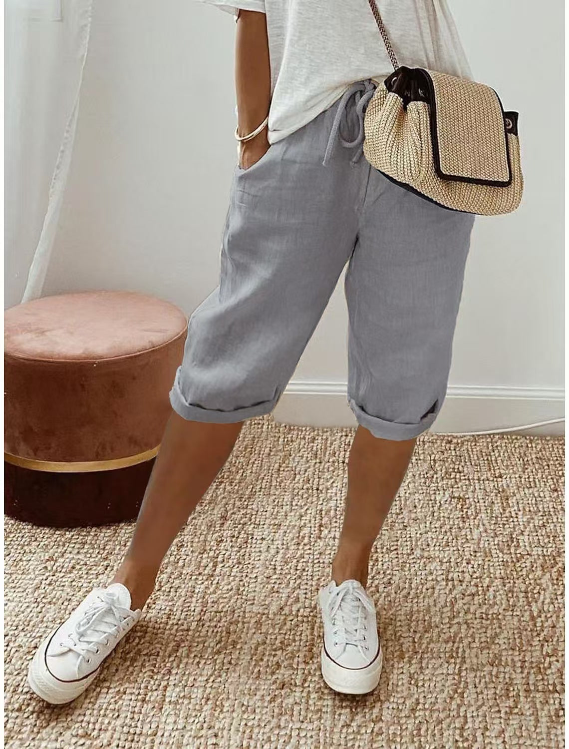 T588-950  Women's elastic drawstring pants